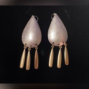 Silver Pear Shaped Dangle Earrings